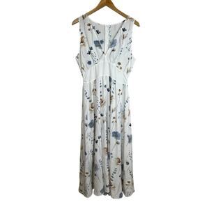 Womens White Floral V Neck Maxi Dress Medium
Cottagecore Fairycore Whimsigoth